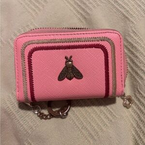 Pink Designer Women's Wallet with Bee Accent